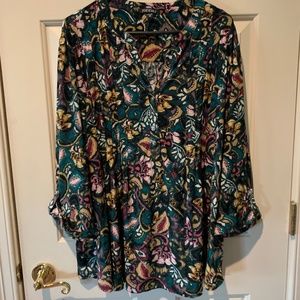 Roz & Ali Plus Size Floral Top NWT